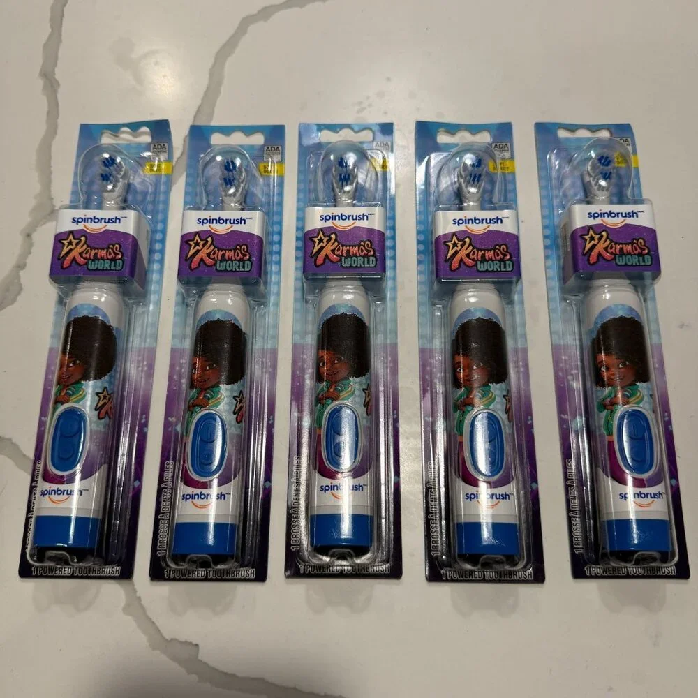 Spinbrush Karma's World Kids Electric Toothbrush Soft Bristles for Ages 3+ 5pk